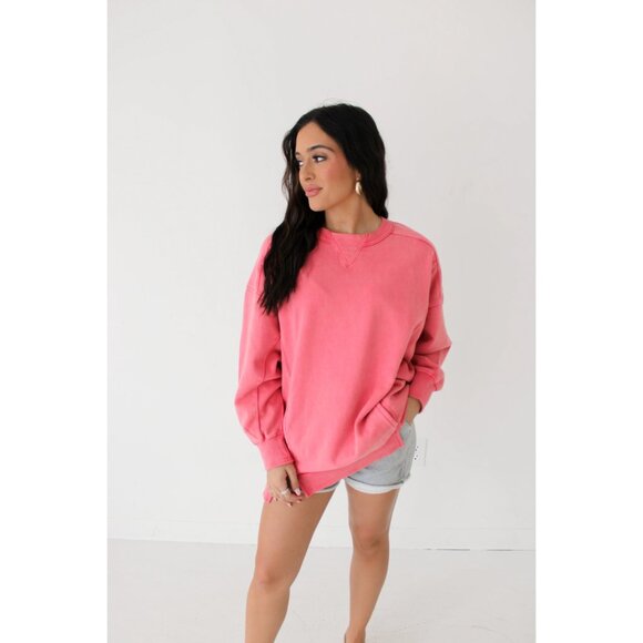 FREE PEOPLE Movement Intercept Oversized Sweatshirt in Electric Sunset X-Large - Picture 2 of 9